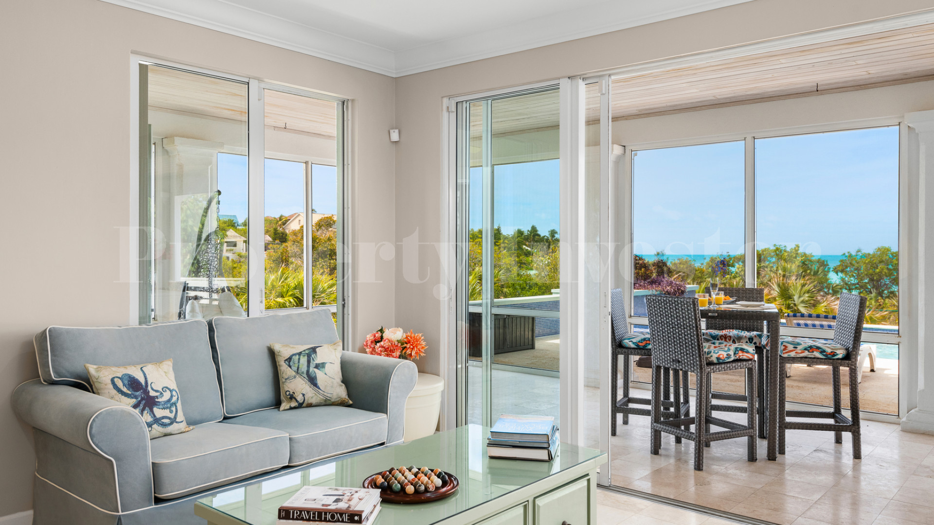 Fantastic 4 Bedroom Cape Cod Style Luxury Beach House for Sale  on Taylor Bay Beach, Turks & Caicos