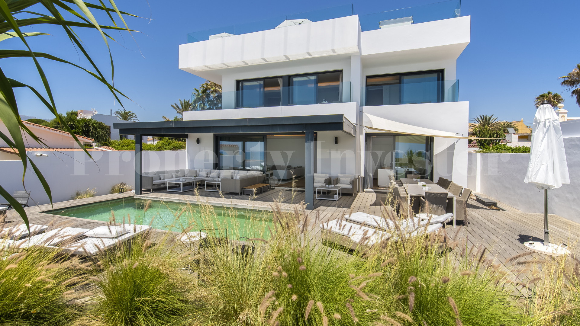 Incredible 6 Bedroom Luxury Beachfront Villa with Fantastic Rooftop Entertaining Areas & Private Beach Access for Sale in Marbella, Spain