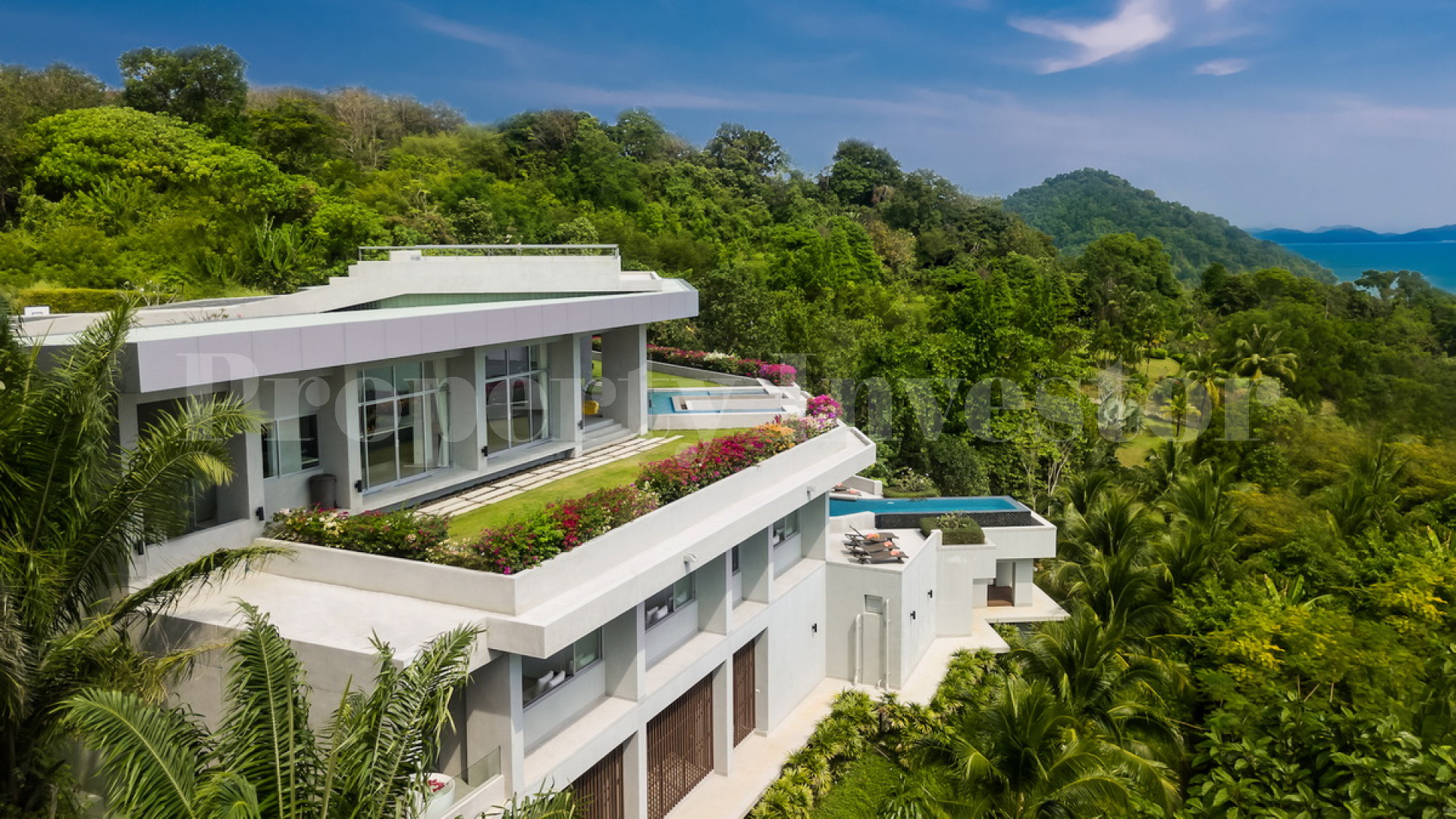 One-of-a-Kind 5 Bedroom Luxury Modern Minimalist Designer Villa with Amazing Extended Infinity Pool for Sale in Phuket