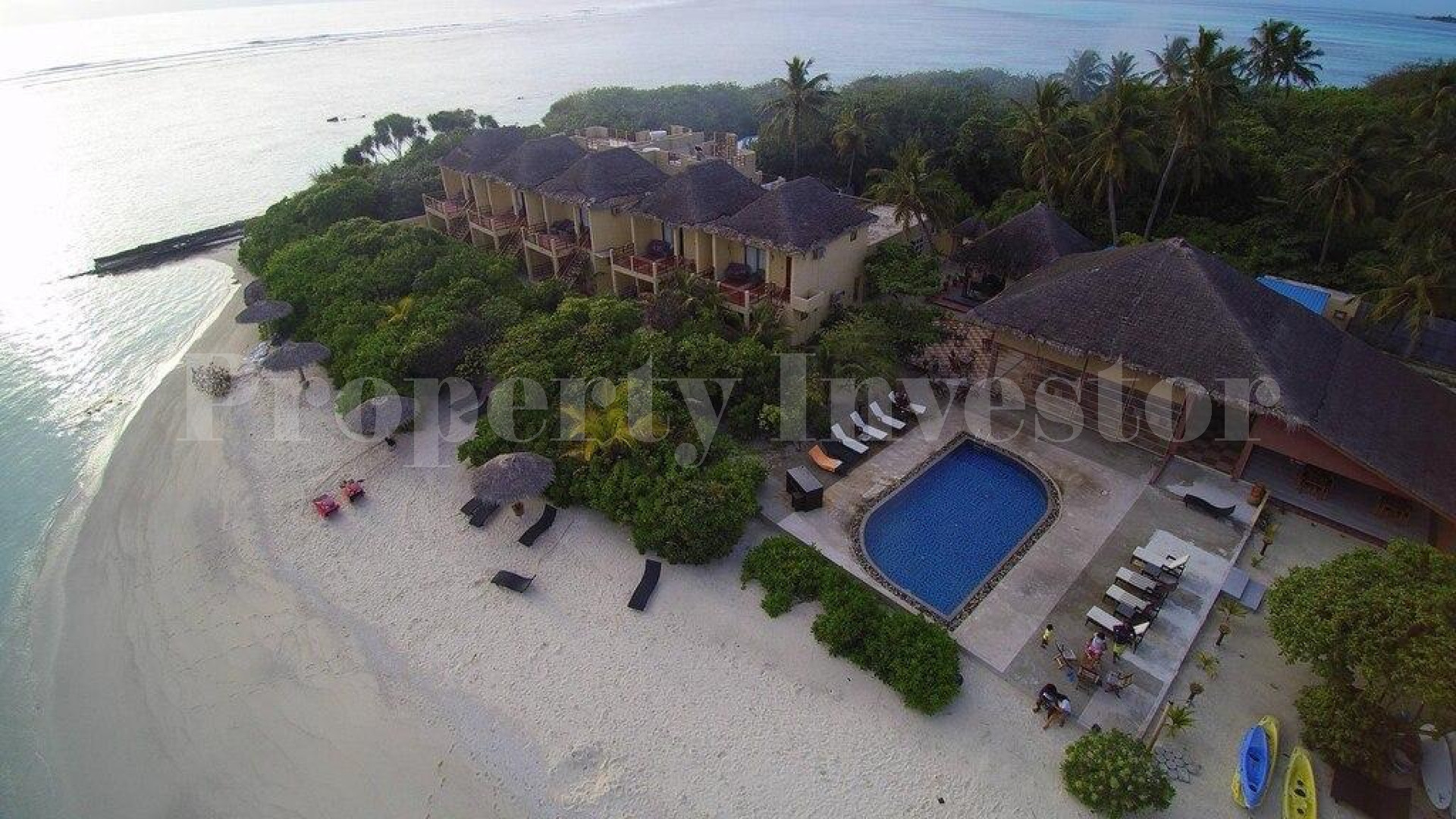 Functioning 42 Room Resort with 2 Hectare 50 Villa Development Expansion Plan for Sale in the Maldives