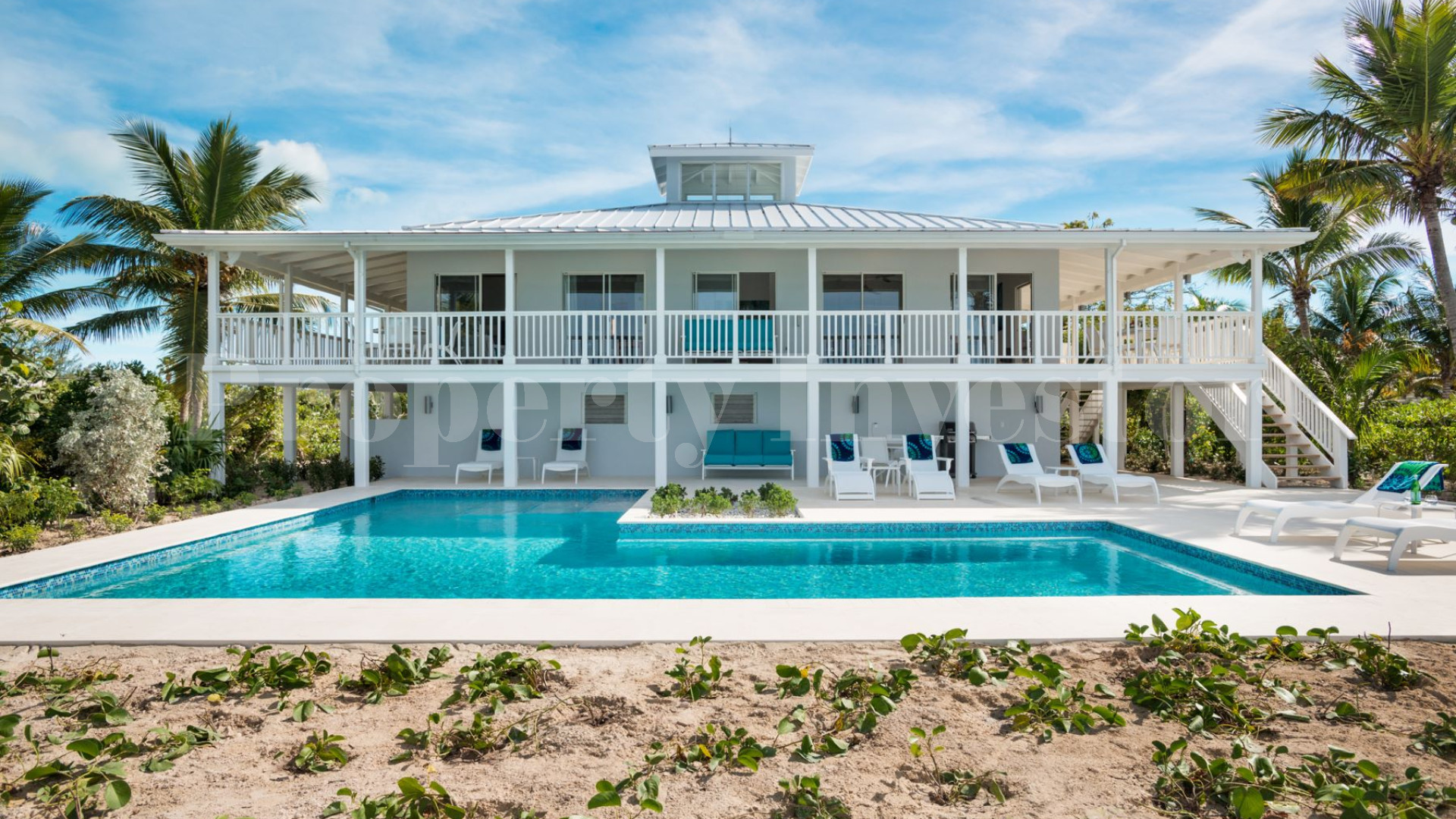 Beautiful 6 Bedroom Caribbean Style Luxury Beachfront Villa with Private Beach Access for Sale in Grace Bay, Turks & Caicos