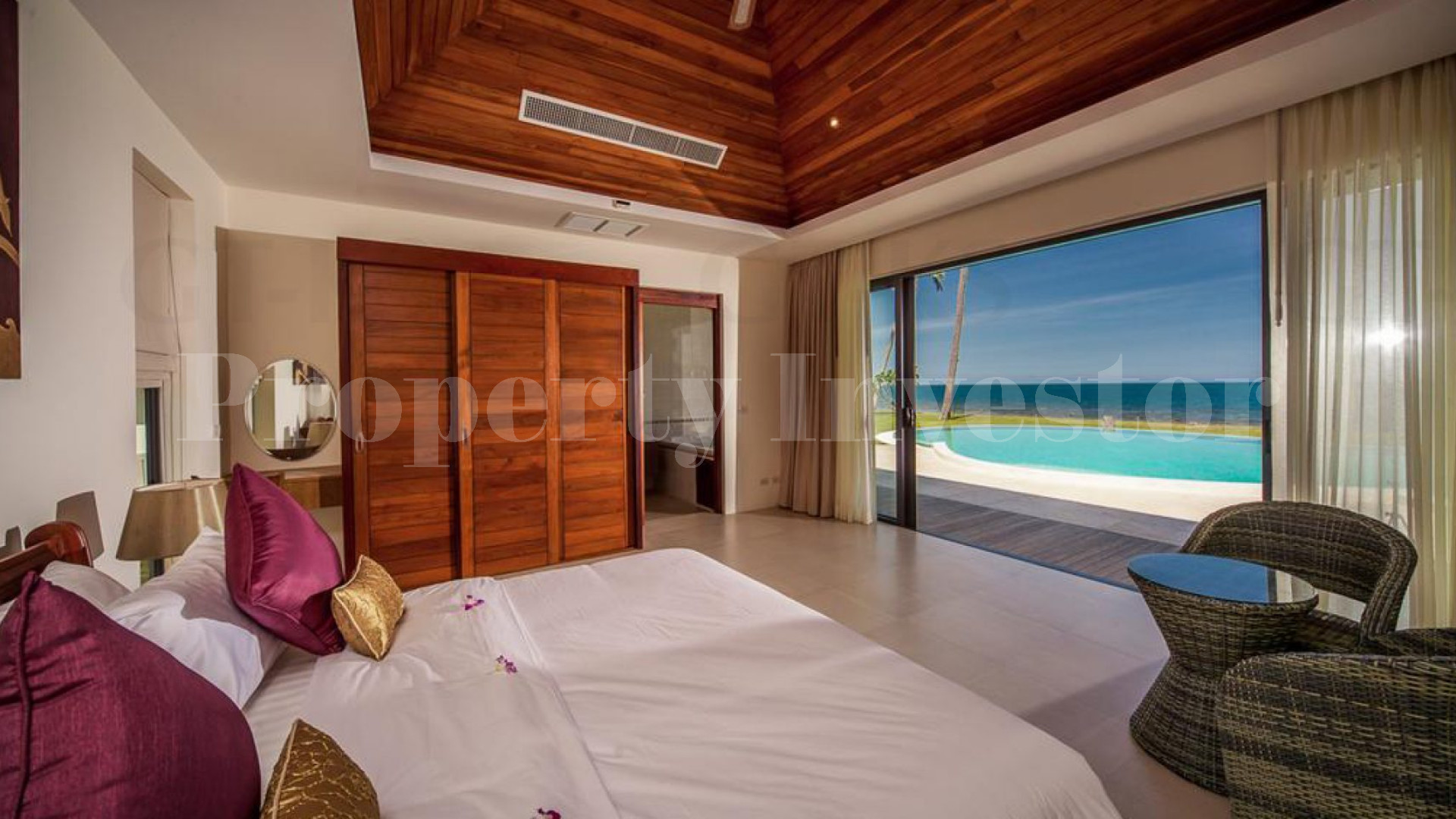 Прекрасная современная вилла на 4 спальни на пляже со своим приватным выходом к пляжу на о. Самуи, Тайланд