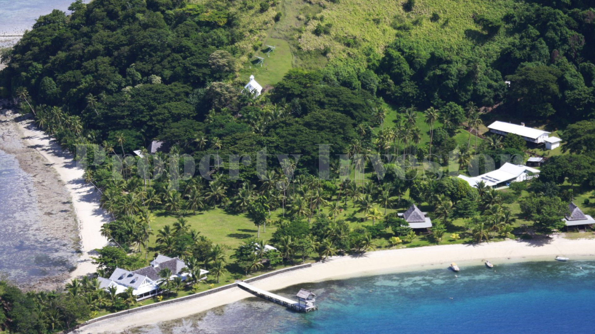 Stunning 4 Bedroom Private Colonial Beach Retreat with 5 Guest Bures & 2 Beach Frontages for Sale on the Rainbow Reef, Fiji