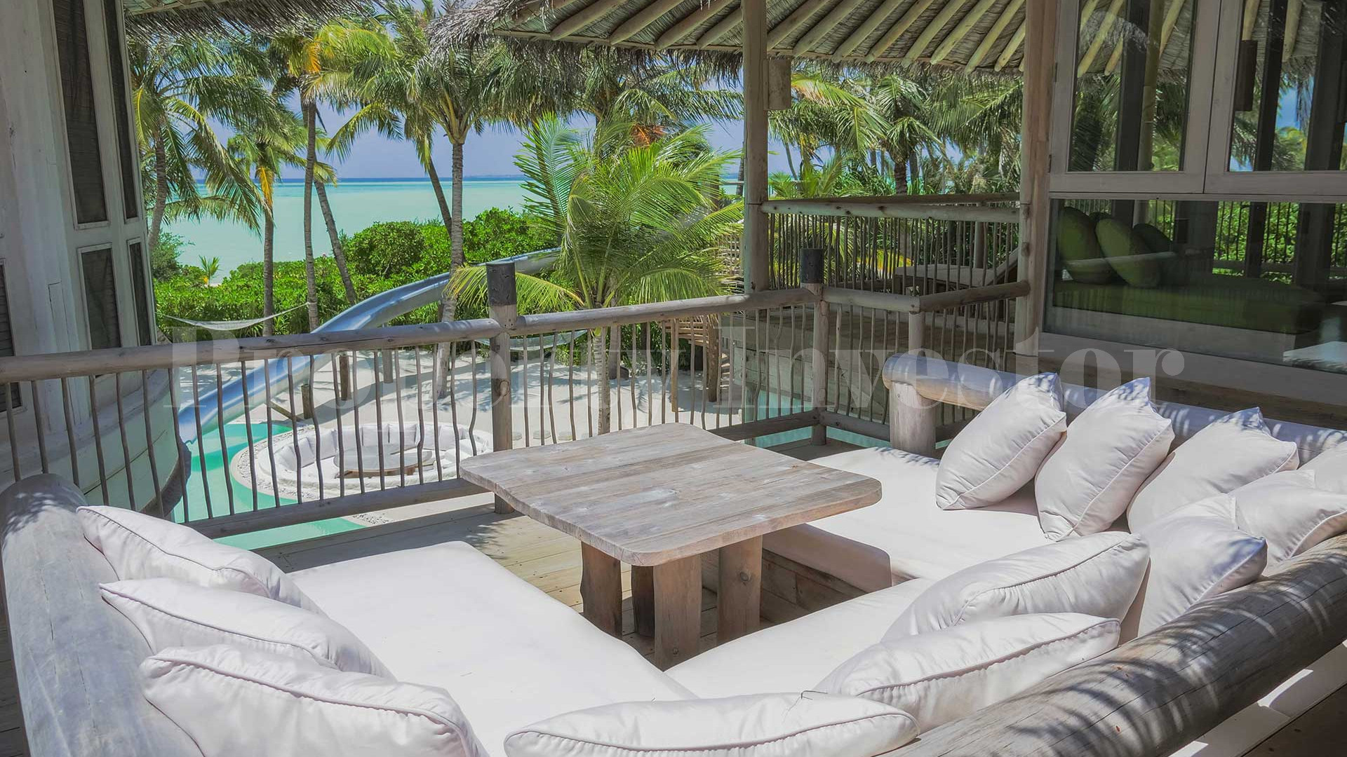 Exclusive 4 Bedroom Private Island Eco Resort Beach Residence with Slide for Sale in the Maldives
