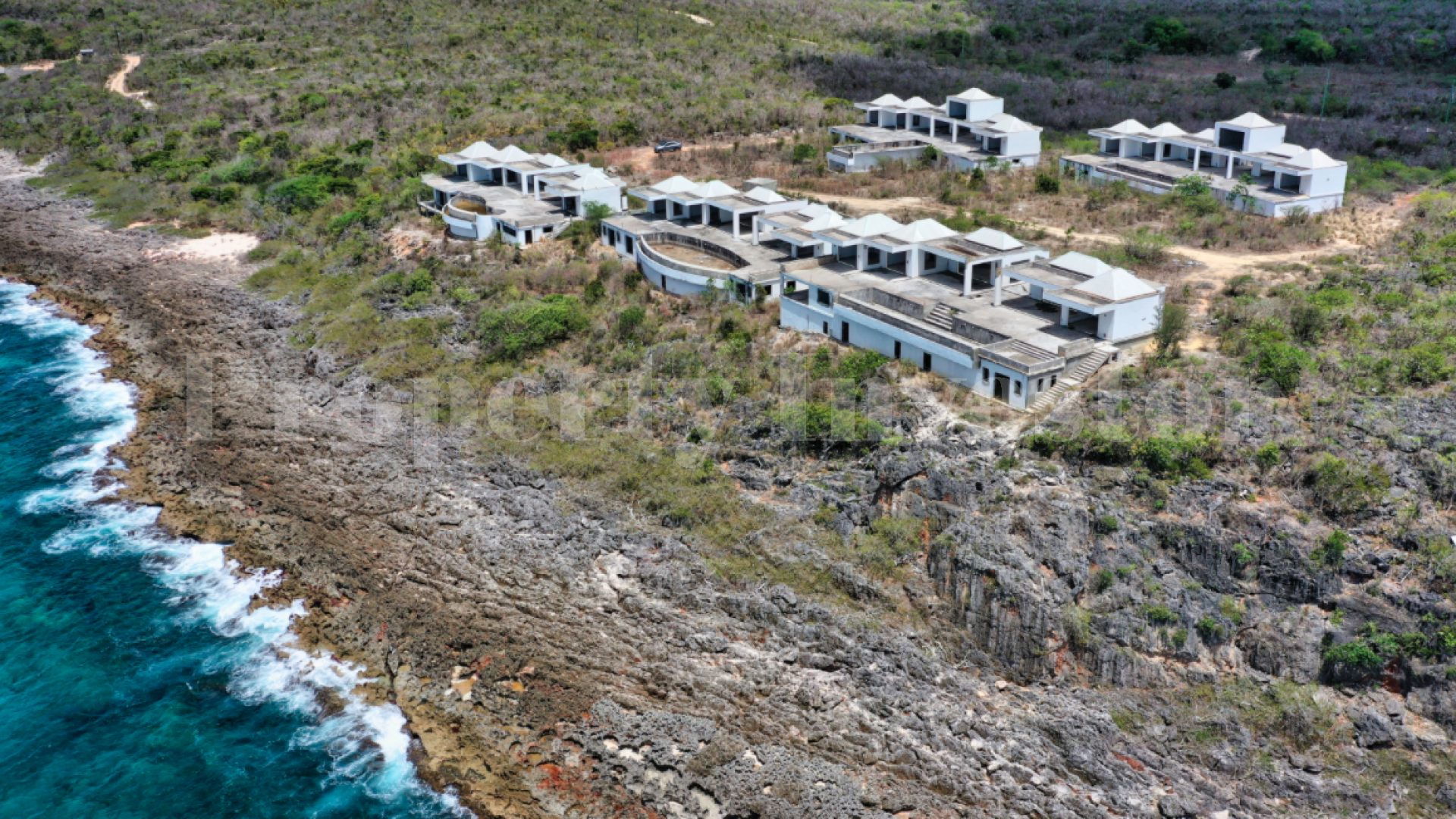 Well Located Development of 2.3 Hectares with 5 Unfinished Oceanfront Villas for Sale Near Shoal Bay, Anguilla