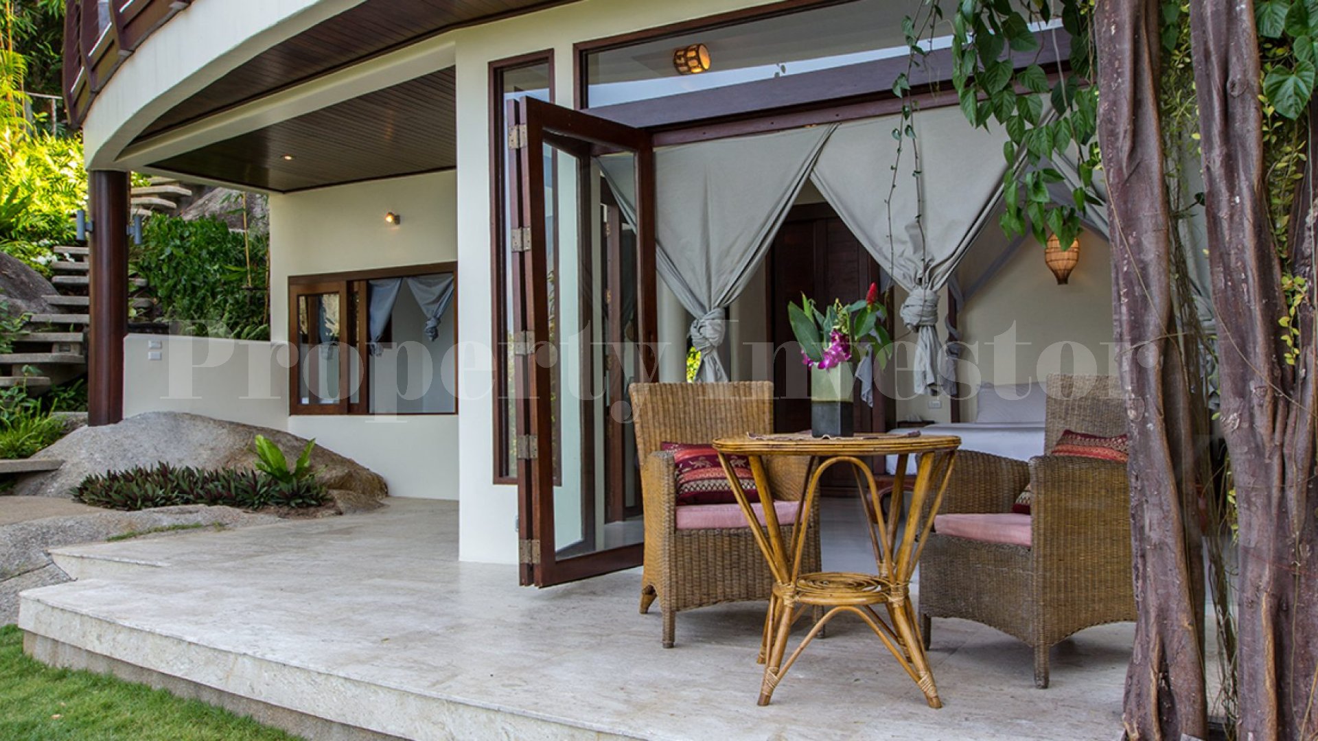 Unreal 3 Bedroom Tropical Luxury Hillside Villa with Waterfall in Koh Samui